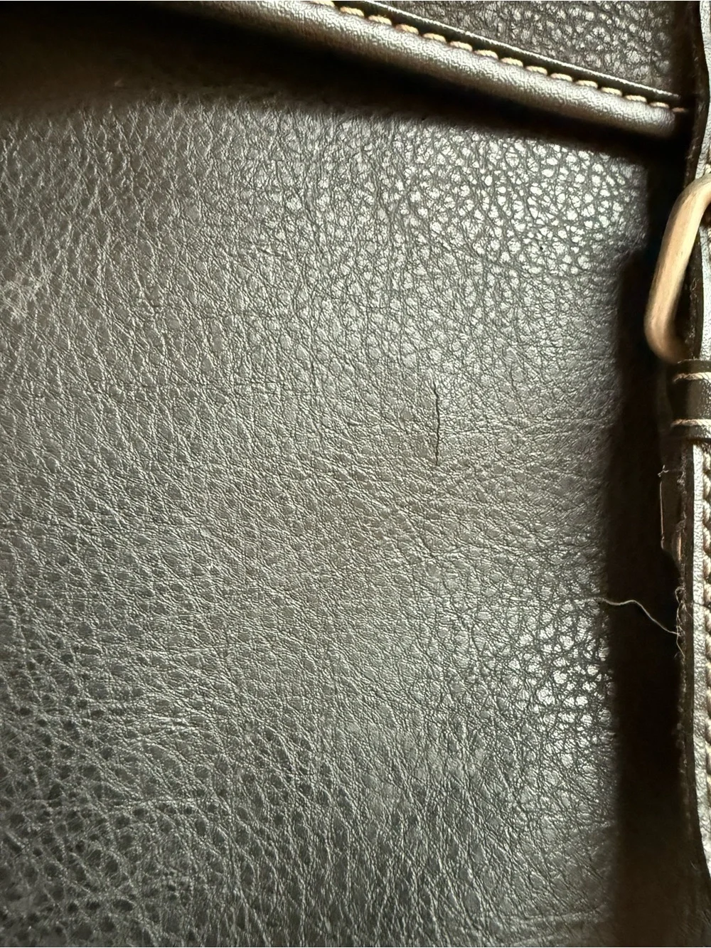 Vintage Gap Faux Leather Black Messenger Bag Briefcase